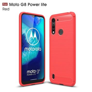 Gumený kryt na Motorola Moto G8 Power Lite - Červený