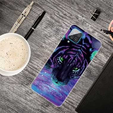 Gumený kryt na Samsung Galaxy A12 - Purple Tiger