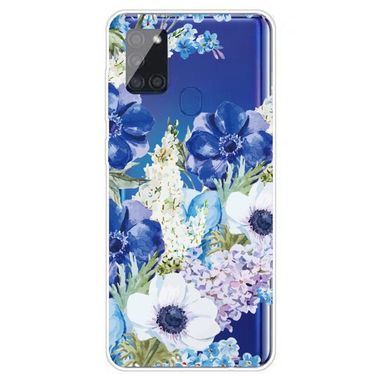 Gumený kryt na Samsung Galaxy A21s - Blue White Roses