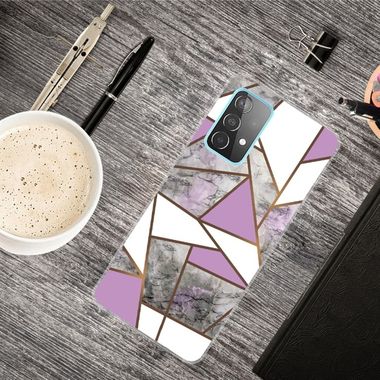 Gumený kryt MARBLE na Samsung Galaxy A32 5G - Rhombus Gray Purple