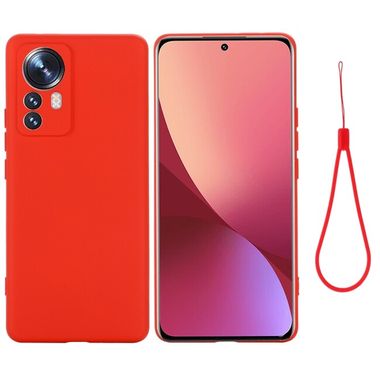 Gumený kryt Pure Color na Xiaomi 12 Pro - Červená