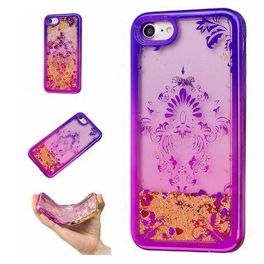 Gumený kryt Purple Flower na iPhone 7 / iPhone 8 - čierna