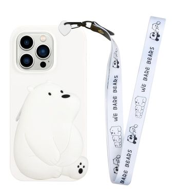 Gumený kryt SILICONE na iPhone 14 Pro Max - Big White Bear
