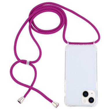 Gumený kryt Transparent Airbag na iPhone 14 - Ružovo-fialová