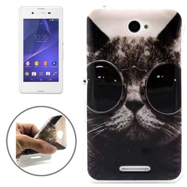 Gumený kryt Ultrathin Cool Cat na Sony Xperia E4