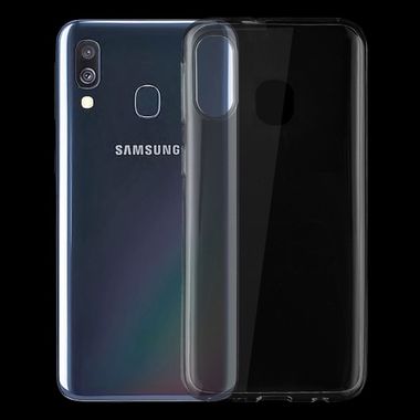 Gumený ultra tenký kryt na Samsung Galaxy A40 - priehľadný