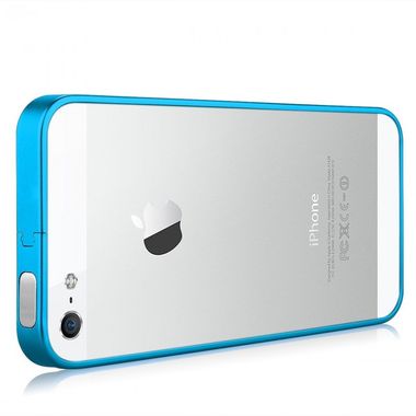 Hliníkový bumper na iPhone 4/4s - bledo modrá