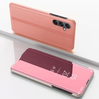 Knižkové puzdro Electroplating Mirror FLIP na Samsung Galaxy A34 5G - Ružovozlatá