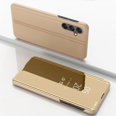 Knižkové puzdro Electroplating Mirror FLIP na Samsung Galaxy A34 5G - Zlatá