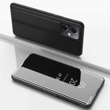 Knižkové puzdro Electroplating Mirror FLIP na Xiaomi Redmi Note 12 5G - Čierna