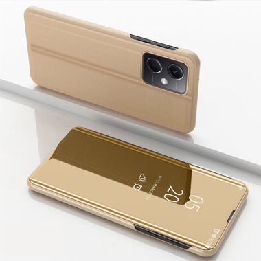 Knižkové puzdro Electroplating Mirror FLIP na Xiaomi Redmi Note 12 5G - Zlatá