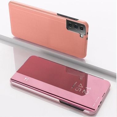 Knižkové puzdro Electroplating Mirror LEATHER na Samsung Galaxy S23 Plus 5G - Ružovozlatá