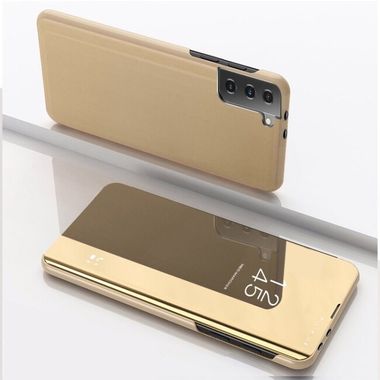 Knižkové puzdro Electroplating Mirror LEATHER na Samsung Galaxy S23 Plus 5G - Zlatá