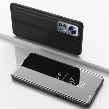 Knižkové puzdro Electroplating Mirror LEATHER na Xiaomi 12X - Čierna