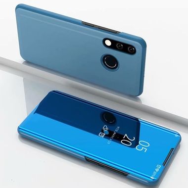 Knižkové puzdro Electroplating Mirror na Huawei P30 Lite - modrá
