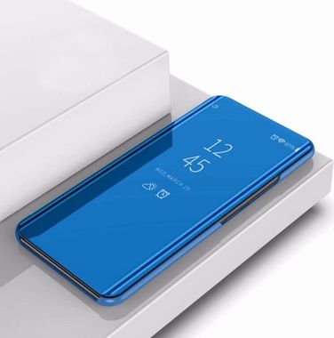Knižkové puzdro Electroplating Mirror na iPhone 11 Pro Max - Modrá