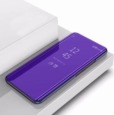 Knižkové puzdro Electroplating Mirror na iPhone 11 Pro Max - Purple Blue