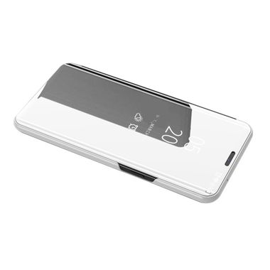 Knižkové puzdro Electroplating Mirror na iPhone 12 Pro Max - Strieborná