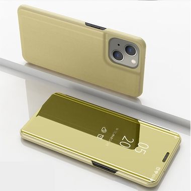 Knižkové puzdro Electroplating Mirror na iPhone 13 Mini - Zlatá