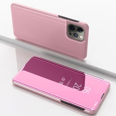 Knižkové puzdro Electroplating Mirror na iPhone 15 Pro Max - Ružovozlatá