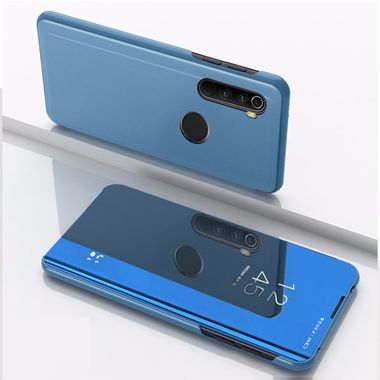 Knižkové puzdro Electroplating Mirror na Motorola Moto G8 Plus - Modrá