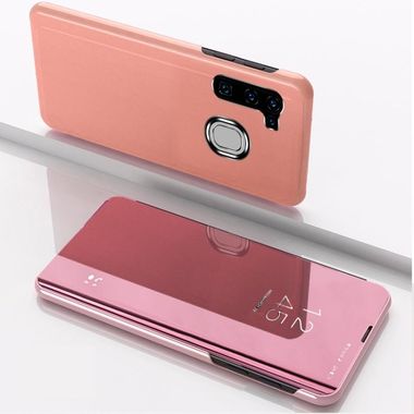 Knižkové puzdro Electroplating Mirror na Samsung Galaxy A11 / M11 - Ružovozlatá