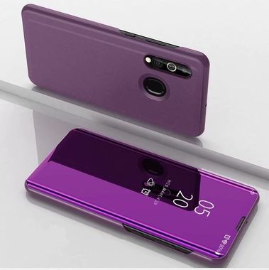 Knižkové púzdro Electroplating Mirror na Samsung Galaxy A20e - fialová