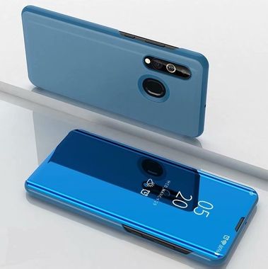 Knižkové púzdro Electroplating Mirror na Samsung Galaxy A20e - modrá