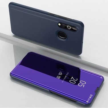 Knižkové púzdro Electroplating Mirror na Samsung Galaxy A20e - Violet blue