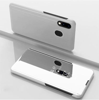 Knižkové puzdro Electroplating Mirror na Samsung Galaxy A30 - Biely
