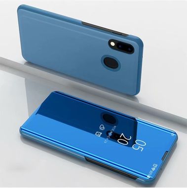 Knižkové puzdro Electroplating Mirror na Samsung Galaxy A30 - Modrý