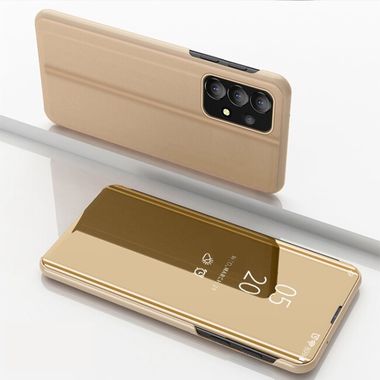 Knižkové puzdro Electroplating Mirror na Samsung Galaxy A33 5G - Zlatá