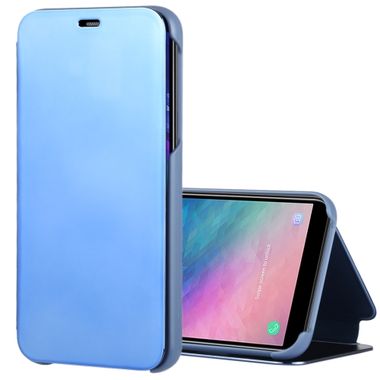 Knižkové puzdro Electroplating Mirror na Samsung Galaxy A6(2018)- modrá