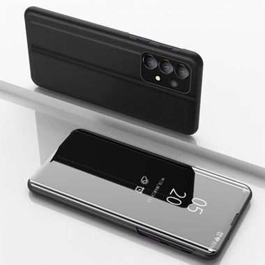 Knižkové púzdro Electroplating Mirror na Samsung Galaxy A73 5G - Čierna