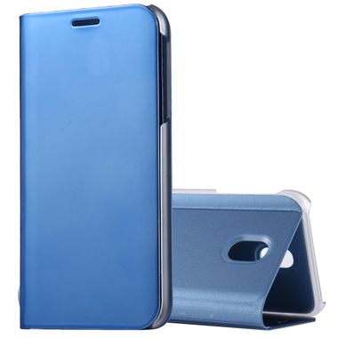 Knižkové puzdro Electroplating Mirror na Samsung Galaxy J3(2017)EU verzia - modrá
