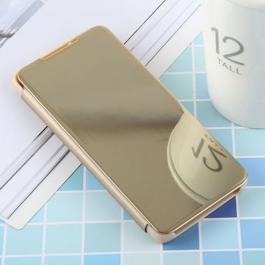 Knižkové puzdro Electroplating Mirror na Samsung Galaxy S10+- zlatá