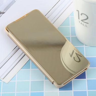 Knižkové púzdro Electroplating Mirror na Samsung Galaxy S10 - zlatá