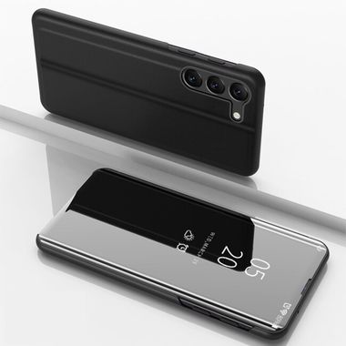 Knižkové puzdro Electroplating Mirror na Samsung Galaxy S24 5G - Čierna
