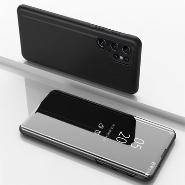 Knižkové puzdro Electroplating Mirror na Samsung Galaxy S24 Ultra 5G - Čierna