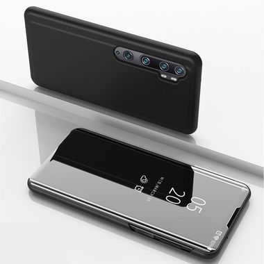 Knižkové puzdro Electroplating Mirror na Xiaomi Mi Note 10 - Čierny