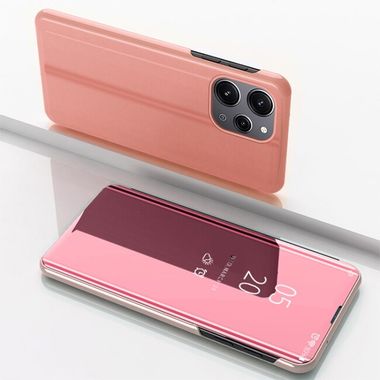 Knižkové puzdro Electroplating Mirror na Xiaomi Redmi Note 12 - Ružovozlatá