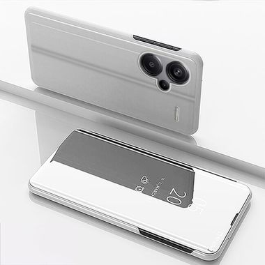 Knižkové puzdro Electroplating Mirror na Xiaomi Redmi Note 12 - Strieborná