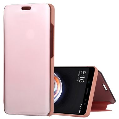 Knižkové puzdro Electroplating Mirror na Xiaomi Redmi Note 5 Pro - ružová