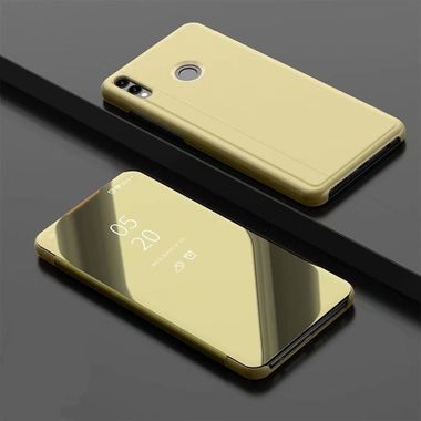 Knižkové púzdro Electroplating Mirror na Xiaomi Redmi Note 7 - zlatá