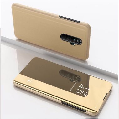 Knižkové púzdro Electroplating Mirror na Xiaomi Redmi Note 8 Pro - zlatá