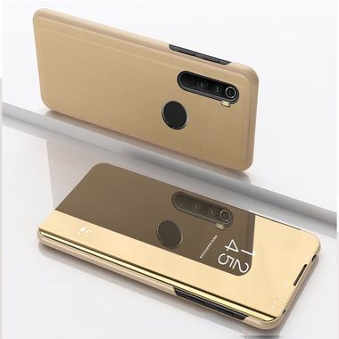 Knižkové púzdro Electroplating Mirror na Xiaomi Redmi Note 8 -zlatá