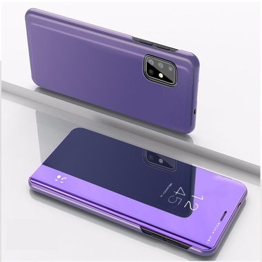 Knižkové púzdro Plated Mirror na Samsung Galaxy A71 –Purple Blue