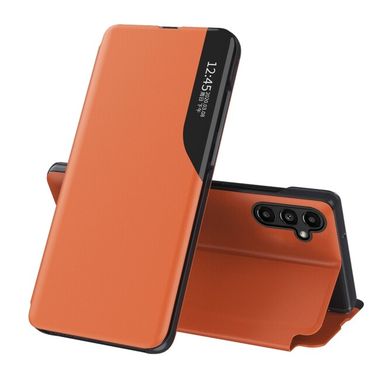 Knižkové puzdro SIDE DISPLAY na Samsung Galaxy A14 4G/5G - Oranžová