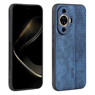 Kožený kryt AZNS 3D Embossed na Huawei Nova 11 – Modrá