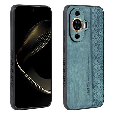 Kožený kryt AZNS 3D Embossed na Huawei Nova 11 – Tmavo zelená
